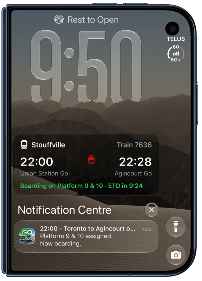 Trip Live Activity on the Duo Lock Screen